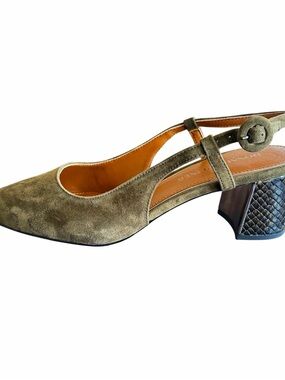 New! DONALD PLINER | Song Suede Slingback Block Heels